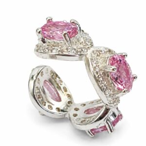 Brinco Fake rosa flor